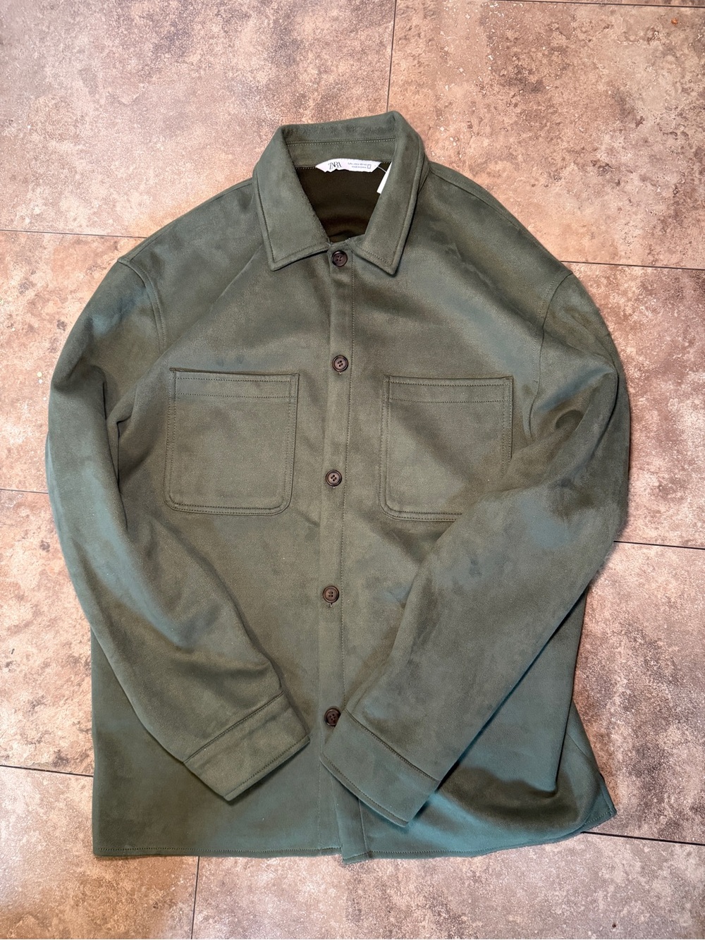Zara Men’s Fleece Jacket in Olive